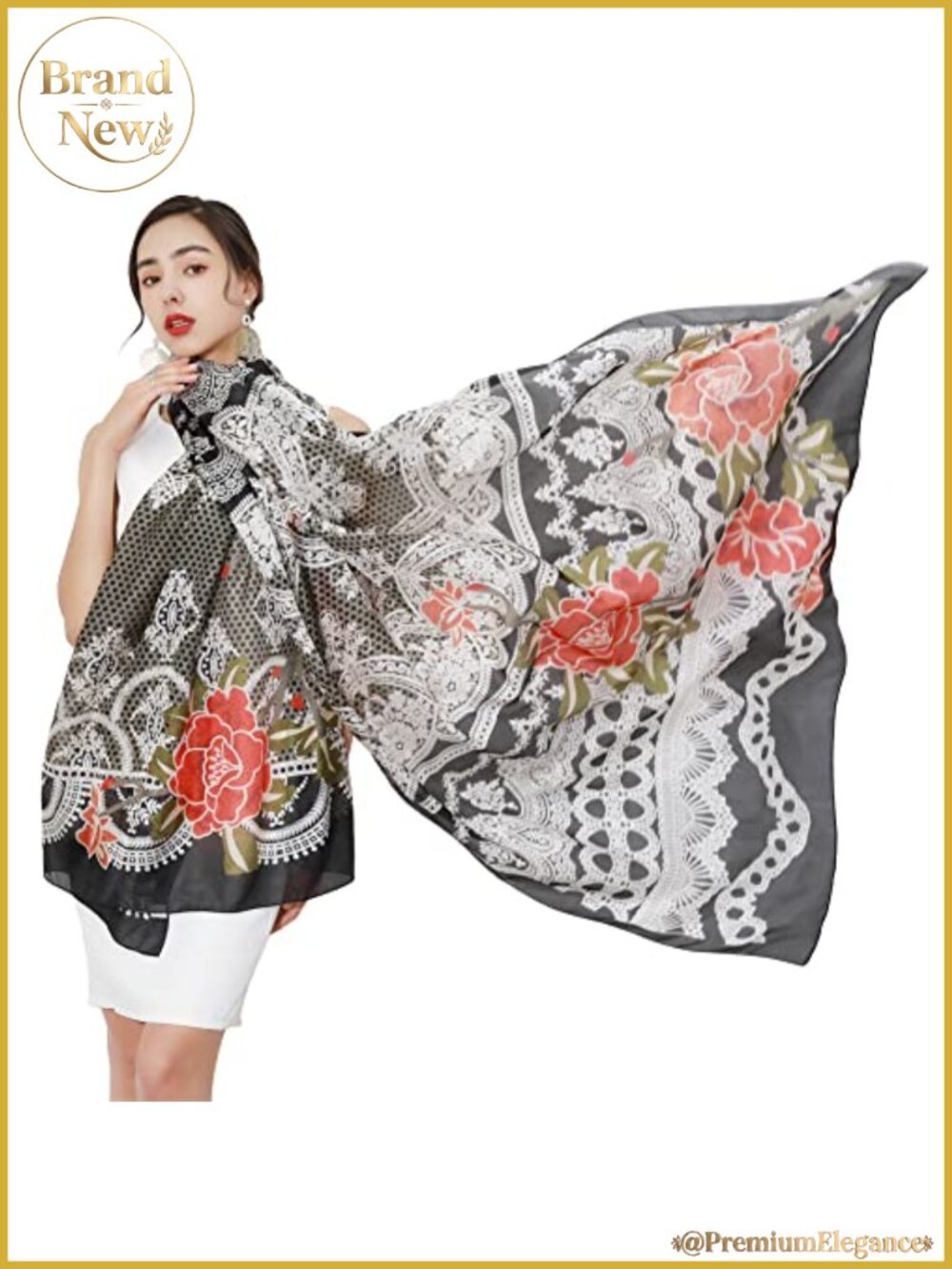 100% Mulberry Silk Pashmina Shawl for Women, Oversized Lightweight Wrap